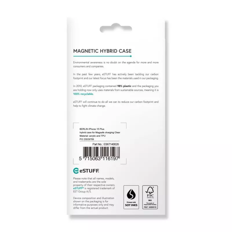 eSTUFF ES67140026 Handyhülle 17 cm (6,7 Zoll) Cover Transparent