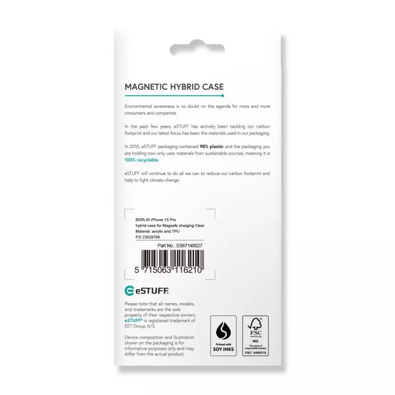 eSTUFF ES67140027 Handyhülle 15,5 cm (6,1 Zoll) Cover Transparent