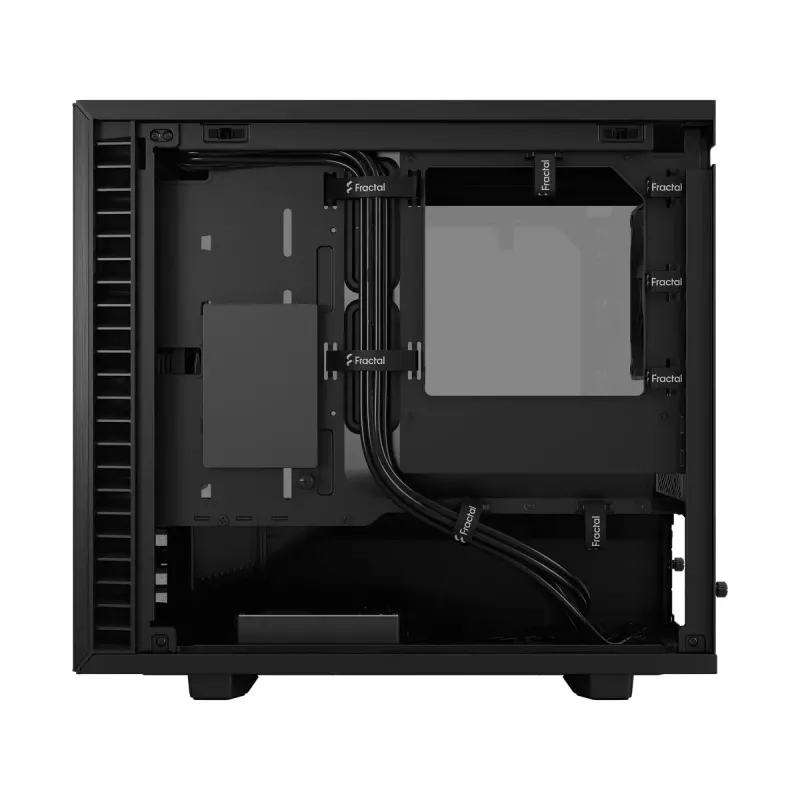 PC-Gehäuse Fractal Design Define 7 Nano Schwarz — Mini-ITX/Mini-DTX, ATX-Netzteil, gehärtetes Glas, 205×399×361 mm