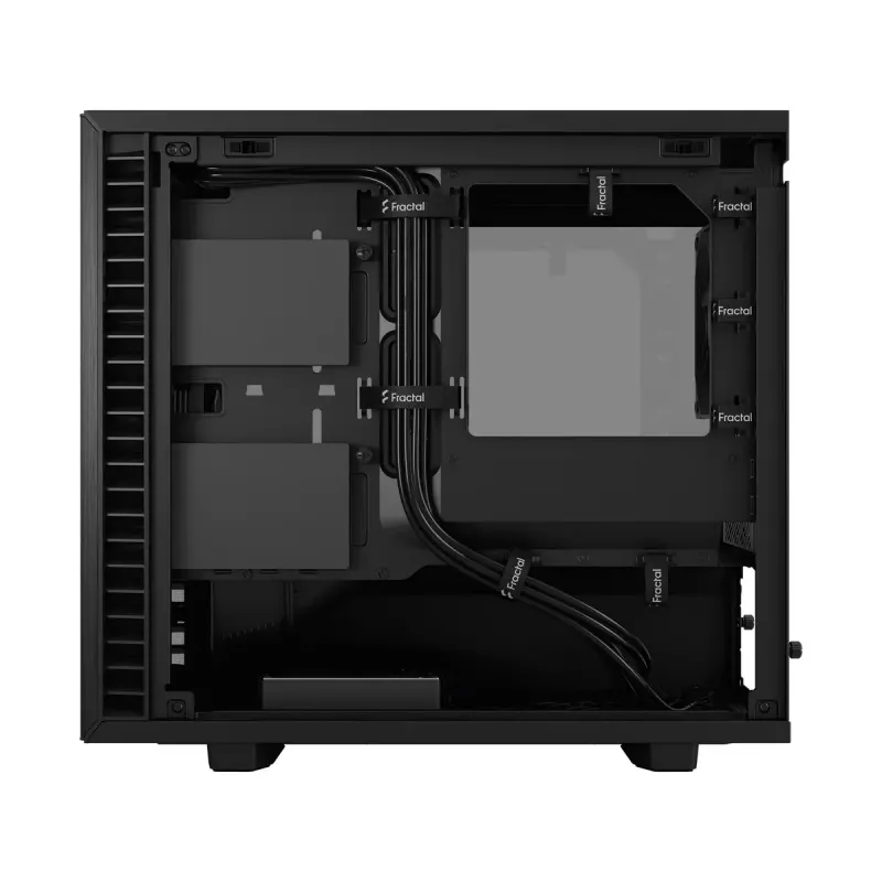 PC-Gehäuse Fractal Design Define 7 Nano Schwarz — Mini-ITX/Mini-DTX, ATX-Netzteil, gehärtetes Glas, 205×399×361 mm