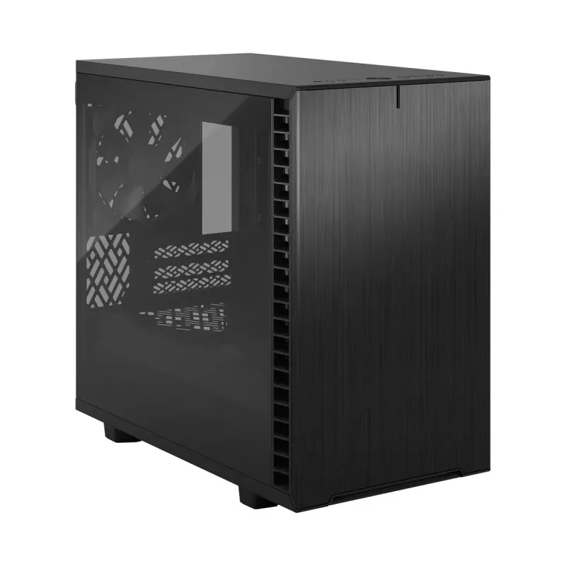 PC-Gehäuse Fractal Design Define 7 Nano Schwarz — Mini-ITX/Mini-DTX, ATX-Netzteil, gehärtetes Glas, 205×399×361 mm