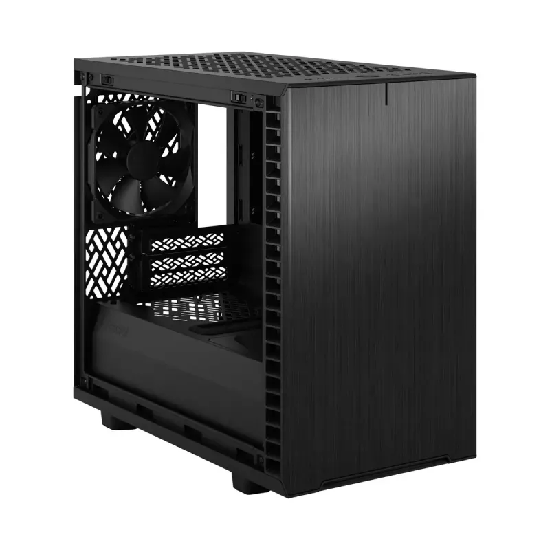 PC-Gehäuse Fractal Design Define 7 Nano Schwarz — Mini-ITX/Mini-DTX, ATX-Netzteil, gehärtetes Glas, 205×399×361 mm