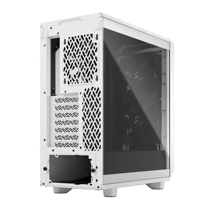 PC-Tower-Gehäuse Fractal Design Meshify 2 Compact — Weiß, unterstützt ATX-Netzteile, 2×140 mm vorne, 1×120 mm hinten, 2,5-Zoll-/3,5-Zoll-Laufwerke, 210×424×475 mm