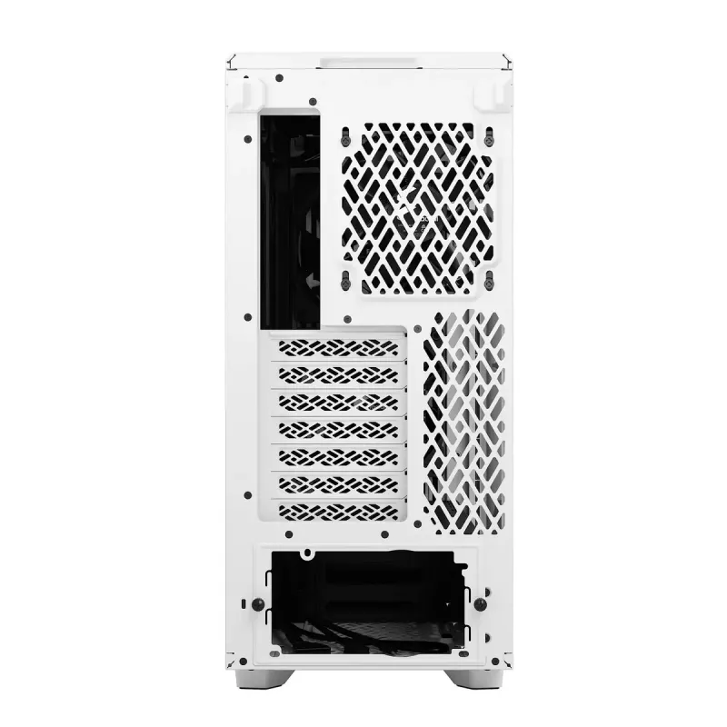 PC-Tower-Gehäuse Fractal Design Meshify 2 Compact — Weiß, unterstützt ATX-Netzteile, 2×140 mm vorne, 1×120 mm hinten, 2,5-Zoll-/3,5-Zoll-Laufwerke, 210×424×475 mm