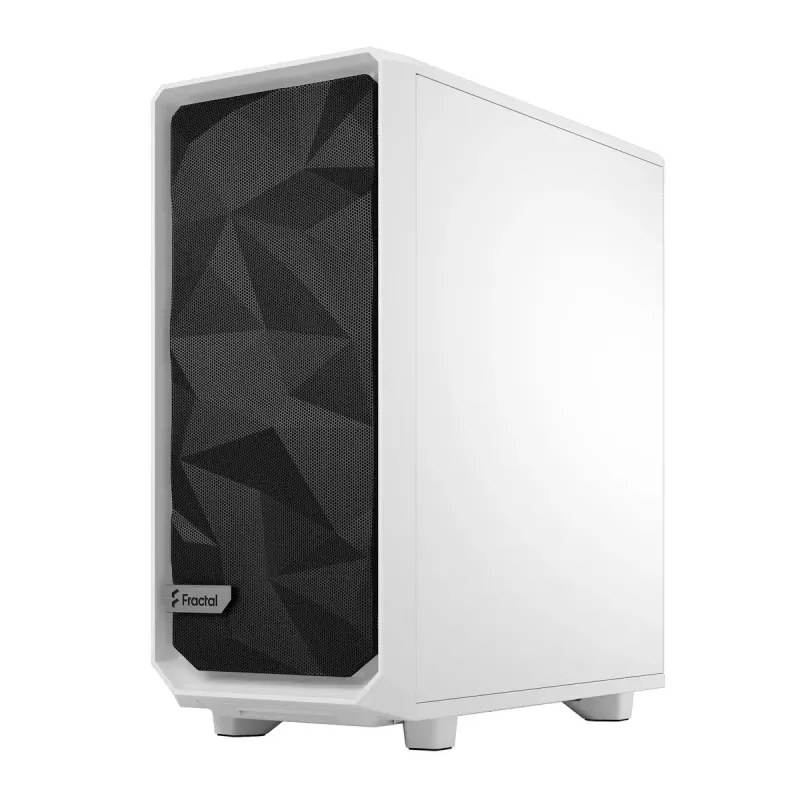 PC-Tower-Gehäuse Fractal Design Meshify 2 Compact — Weiß, unterstützt ATX-Netzteile, 2×140 mm vorne, 1×120 mm hinten, 2,5-Zoll-/3,5-Zoll-Laufwerke, 210×424×475 mm