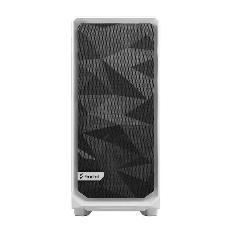 PC-Tower-Gehäuse Fractal Design Meshify 2 Compact — Weiß, unterstützt ATX-Netzteile, 2×140 mm vorne, 1×120 mm hinten, 2,5-Zoll-/3,5-Zoll-Laufwerke, 210×424×475 mm