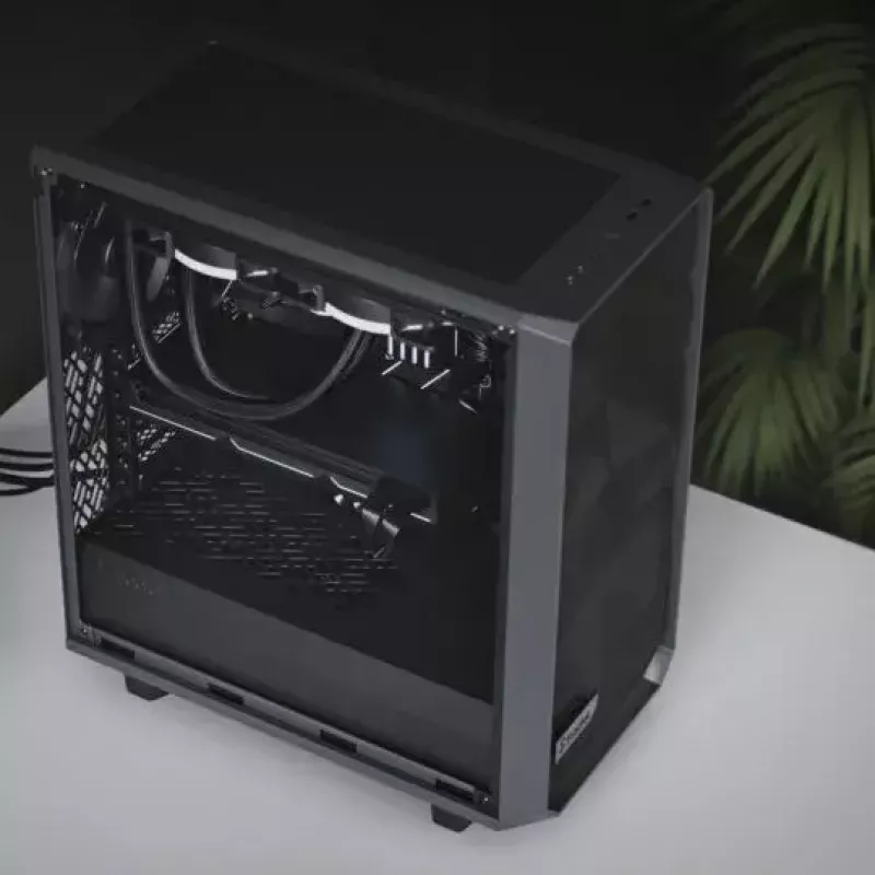 PC-Tower-Gehäuse Fractal Design Meshify 2 Compact — Weiß, unterstützt ATX-Netzteile, 2×140 mm vorne, 1×120 mm hinten, 2,5-Zoll-/3,5-Zoll-Laufwerke, 210×424×475 mm