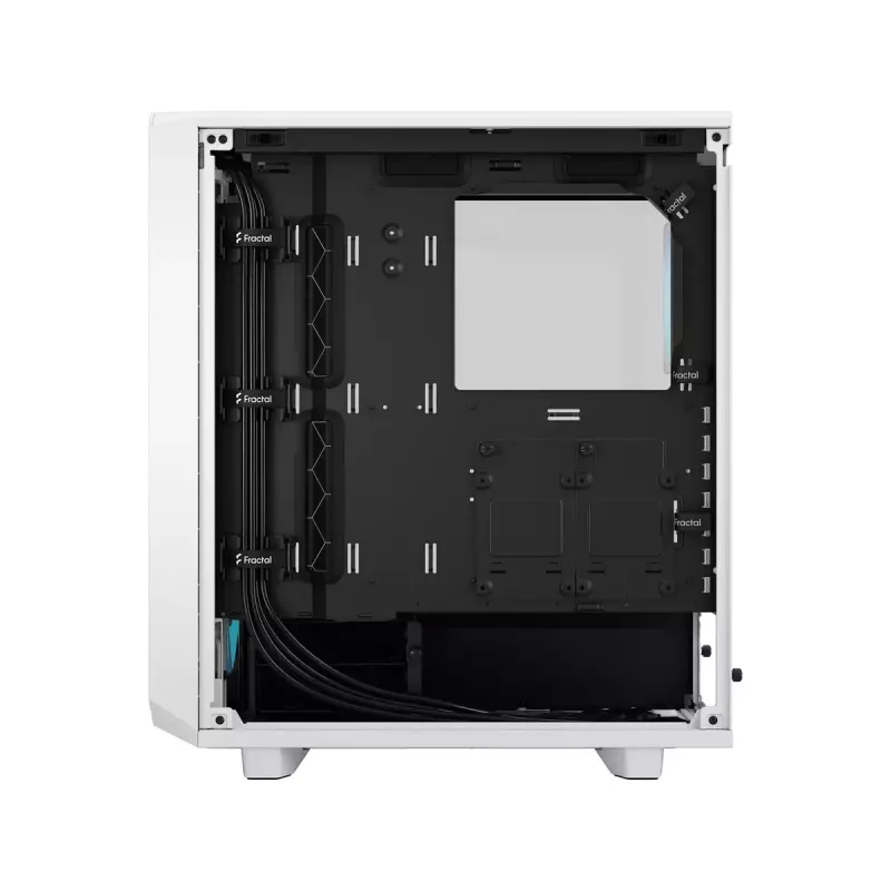 PC-Gehäuse Fractal Design Meshify 2 Compact RGB Weiß — ATX/microATX/Mini-ITX, unterstützt 3x120 mm vorne + 1x120 mm hinten, 2,5 Zoll/3,5 Zoll Laufwerke