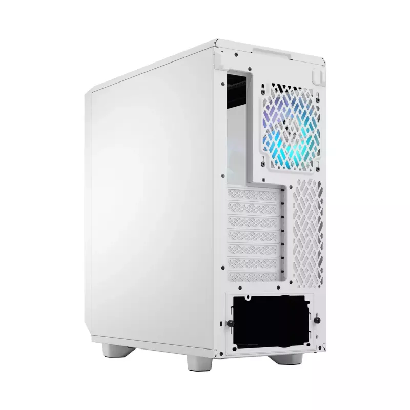 PC-Gehäuse Fractal Design Meshify 2 Compact RGB Weiß — ATX/microATX/Mini-ITX, unterstützt 3x120 mm vorne + 1x120 mm hinten, 2,5 Zoll/3,5 Zoll Laufwerke