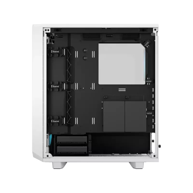 PC-Gehäuse Fractal Design Meshify 2 Compact RGB Weiß — ATX/microATX/Mini-ITX, unterstützt 3x120 mm vorne + 1x120 mm hinten, 2,5 Zoll/3,5 Zoll Laufwerke
