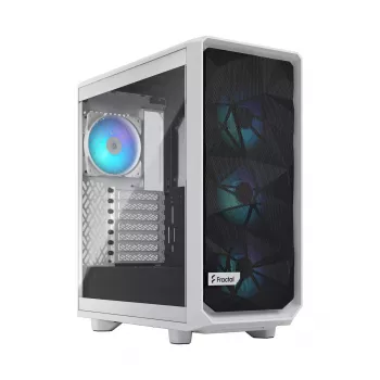 PC-Gehäuse Fractal Design Meshify 2 Compact RGB Weiß — ATX/microATX/Mini-ITX, unterstützt 3x120 mm vorne + 1x120 mm hinten, 2,5 Zoll/3,5 Zoll Laufwerke