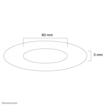 Neomounts FPMA-CRS6 Deckenabdeckung – Durchm. 60 mm, Silber, Kunststoff, Decke, 3 mm, 6 cm, 1 Stk.