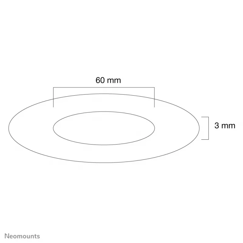 Neomounts FPMA-CRS6 Deckenabdeckung – Durchm. 60 mm, Silber, Kunststoff, Decke, 3 mm, 6 cm, 1 Stk.