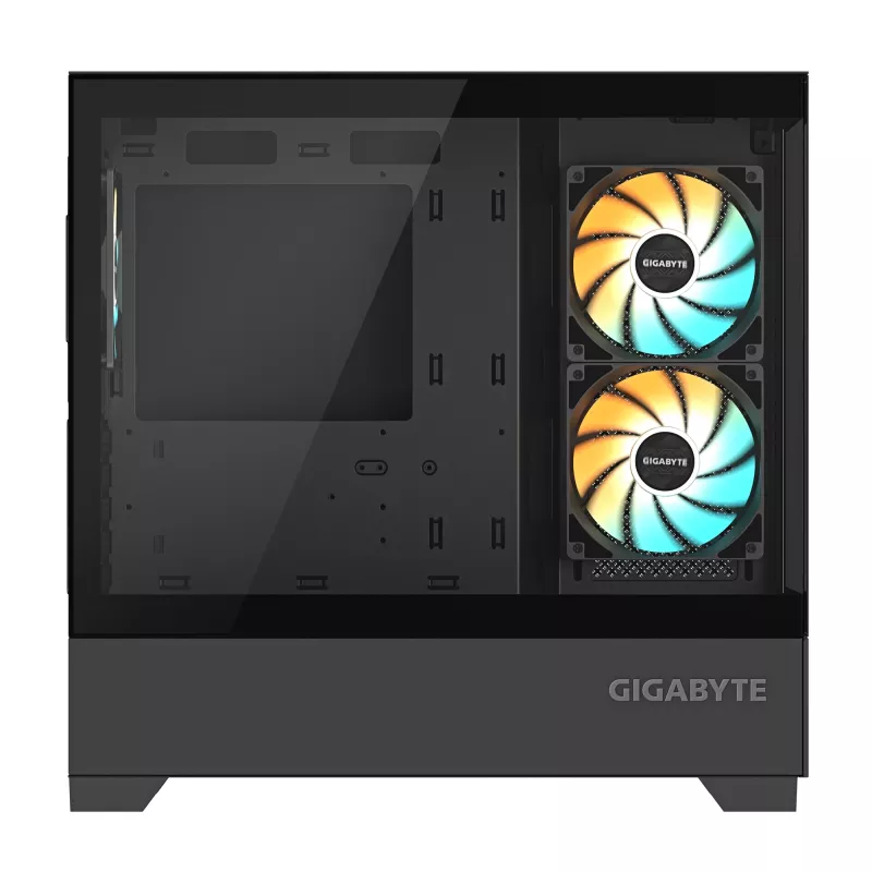 GIGABYTE C201 PANORAMIC PC-Gehäuse – Mid Tower, m-ATX, 360-mm-Radiator-Unterstützung, 3 vorinstallierte Lüfter, USB 3.0, Unterstützung für RGB Fusion
