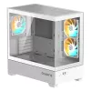 GIGABYTE C201 PANORAMIC ICE PC-Gehäuse – Mid Tower, m-ATX, 360-mm-Radiator-Unterstützung, 3 vorinstallierte Lüfter, USB 3.0, RGB-Fusion-Unterstützung