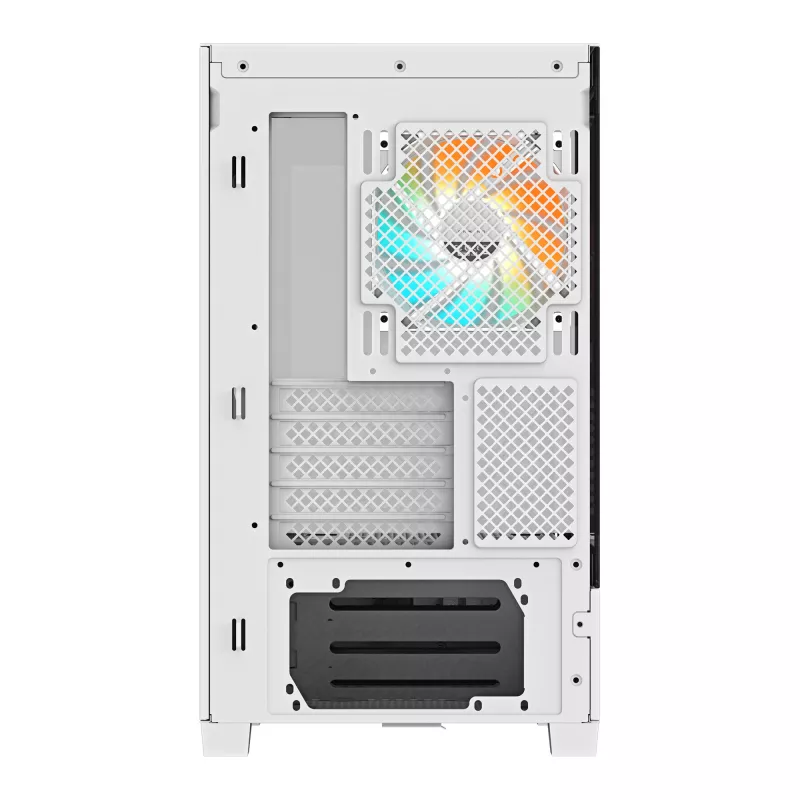 GIGABYTE C201 PANORAMIC ICE PC-Gehäuse – Mid Tower, m-ATX, 360-mm-Radiator-Unterstützung, 3 vorinstallierte Lüfter, USB 3.0, RGB-Fusion-Unterstützung