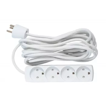 Microconnect GRU00450WDK Stromverlängerung 5 m 4 AC-Ausgänge Indoor Weiß
