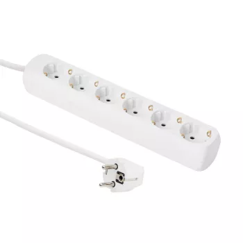 Microconnect GRU0065WA Stromverlängerung 5 m 6 AC-Ausgänge Weiß