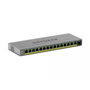 Managed L2/L3 Gigabit Ethernet PoE Switch Netgear GS116EPP — 16x RJ‑45 10/100/1000, 1x SFP, 8000 MAC-Einträge, Grau