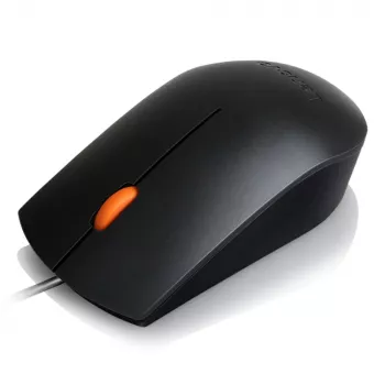 Kabelgebundene optische USB-Typ-A-Maus, beidhändig, Lenovo GX30M39704 — 1600 DPI, 3 Tasten, 1,8 m Kabel, schwarz