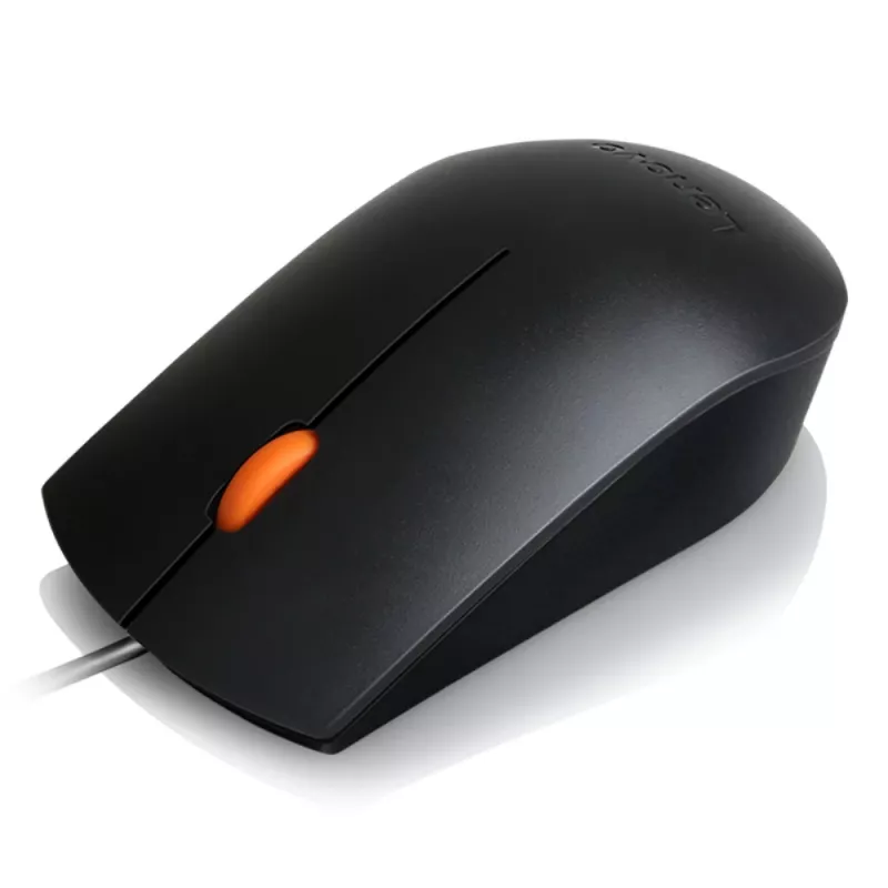 Kabelgebundene optische USB-Typ-A-Maus, beidhändig, Lenovo GX30M39704 — 1600 DPI, 3 Tasten, 1,8 m Kabel, schwarz