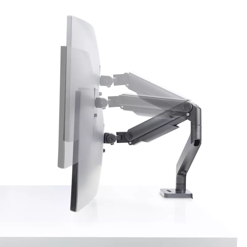 StarTech.com Monitor-Tischhalterung für bis zu 49 Zoll 32:9 Ultrawide Curved-Bildschirme, mechanischer Federarm, C-Klemme/Tischdurchführung, werkzeuglose Einstellung, max. 44 lb/20 kg