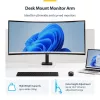 StarTech.com Monitor-Tischhalterung für bis zu 49 Zoll 32:9 Ultrawide Curved-Bildschirme, mechanischer Federarm, C-Klemme/Tischdurchführung, werkzeuglose Einstellung, max. 44 lb/20 kg