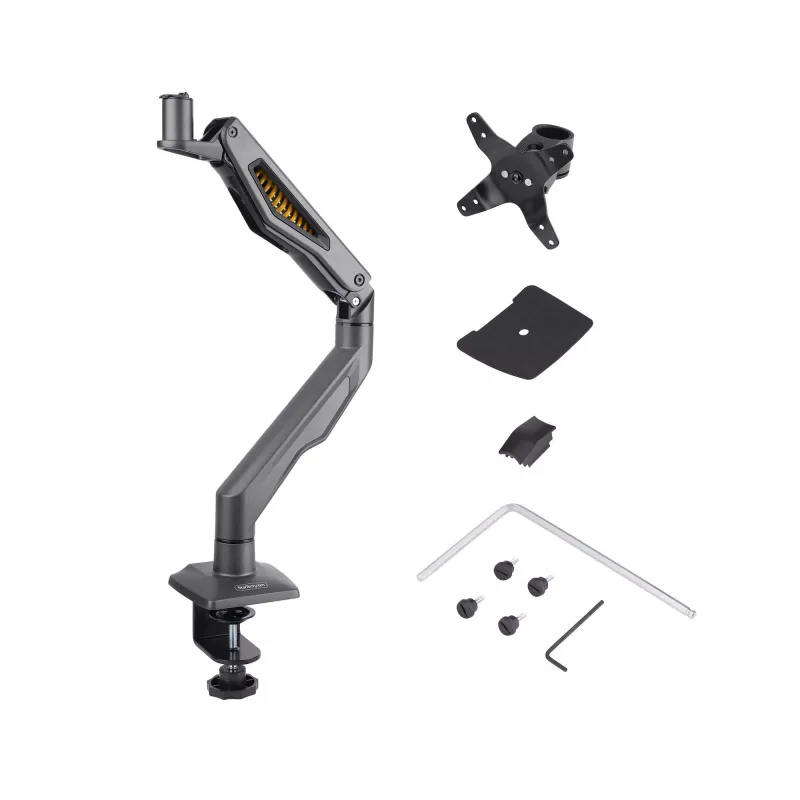 StarTech.com Schreibtisch-Monitorarm, bis zu 32 Zoll Display, max. 22 lb/10 kg, VESA 75x75/100x100, Tischklemme, voll beweglich, mechanische Feder, TAA-konform