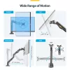 StarTech.com Schreibtisch-Monitorarm, bis zu 32 Zoll Display, max. 22 lb/10 kg, VESA 75x75/100x100, Tischklemme, voll beweglich, mechanische Feder, TAA-konform