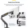 StarTech.com Schreibtisch-Monitorarm, bis zu 32 Zoll Display, max. 22 lb/10 kg, VESA 75x75/100x100, Tischklemme, voll beweglich, mechanische Feder, TAA-konform