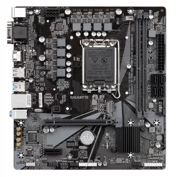 GIGABYTE H610M H V2 DDR4 Mainboard - Unterstützt Intel Core 14. Generation, 6+1+1 Hybrid Digital VRM, bis zu 3200 MHz DDR4 (OC), 1x PCIe 3.0 M.2, GbE LAN, USB 3.2 Gen 1