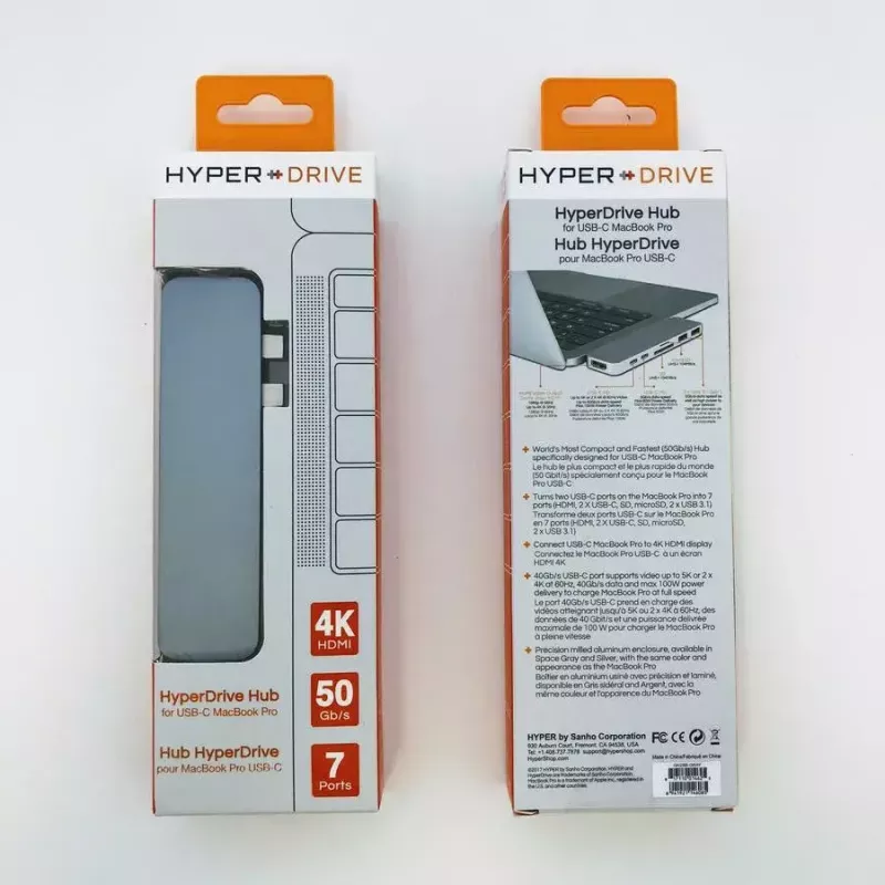 HUB HYPER HD28C USB 3.2 Gen 1 Type-C Grau MicroSD SD HDMI Thunderbolt 3
