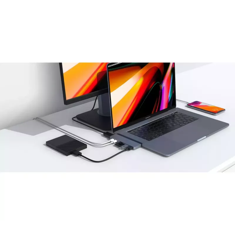 HUB HYPER HD28C USB 3.2 Gen 1 Type-C Grau MicroSD SD HDMI Thunderbolt 3