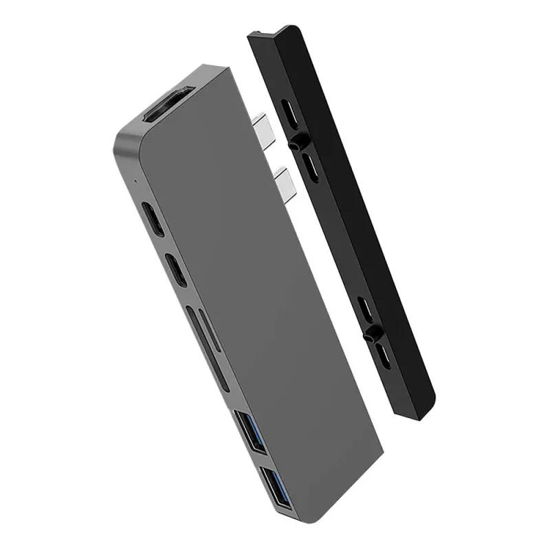 HUB HYPER HD28C USB 3.2 Gen 1 Type-C Grau MicroSD SD HDMI Thunderbolt 3