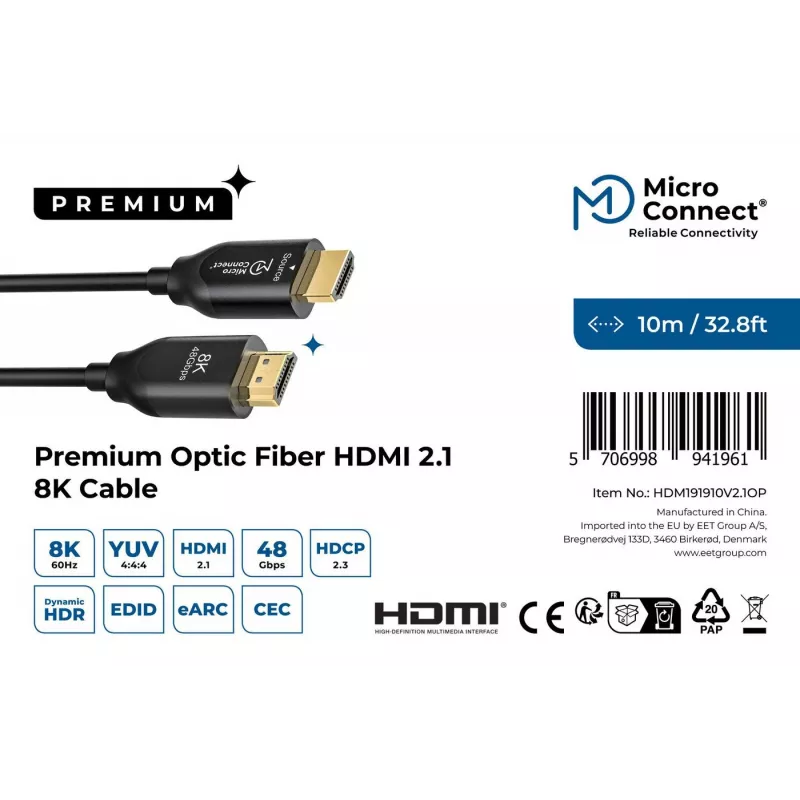 Microconnect Premium Optic HDMI-Kabel 10 m