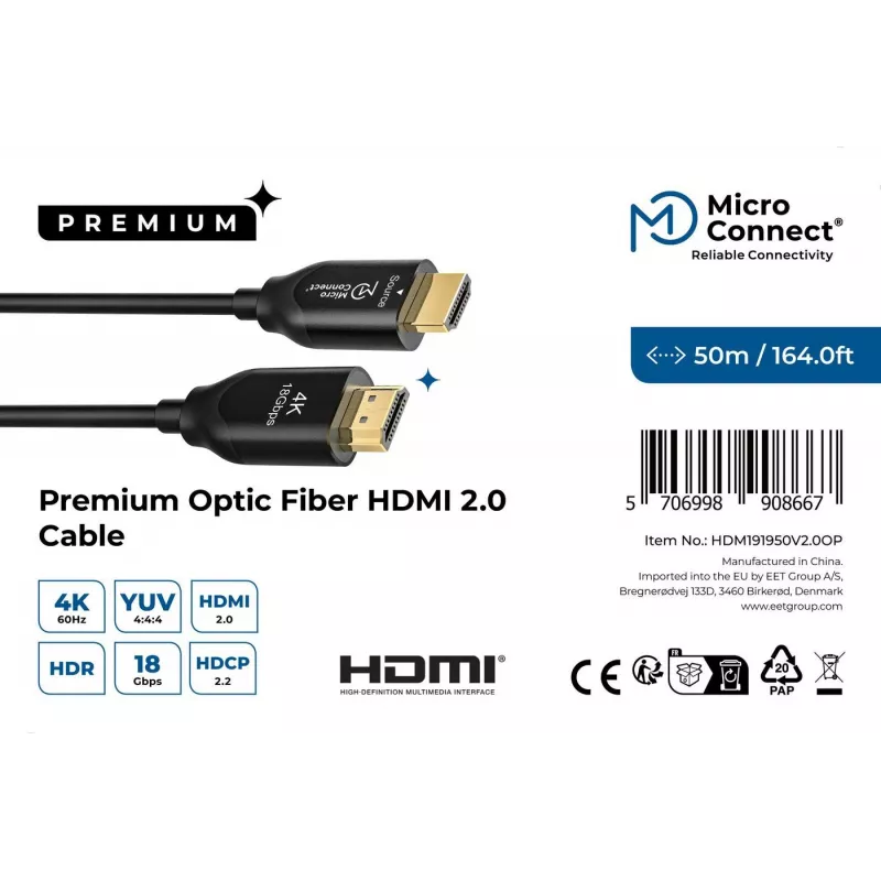 Microconnect Premium Optic HDMI-Kabel 50m
