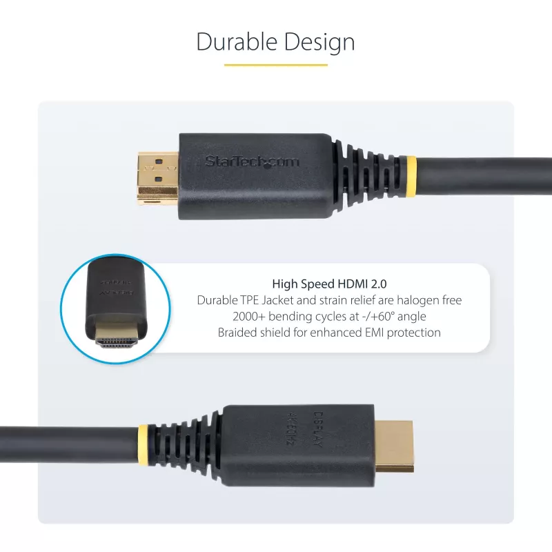 StarTech.com 10m (32.8ft) Active High Speed HDMI Kabel, 4K 60Hz/1440p 144Hz, HDR10/HDCP 2.2/ARC, 18Gbps, UHD HDMI 2.0 Cord for TV/Monitor/Display, TPE Jacket