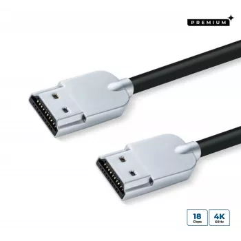 Microconnect HDMISUPERSLIM05M HDMI-Kabel 0,5 m HDMI Typ A (Standard) Schwarz, Metallisch