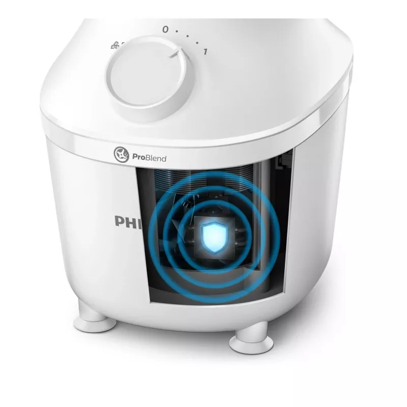Tischmixer Philips HR2041/00 — 450 W, 1,9-L-Kunststoffbehälter, Edelstahlmesser, weiß