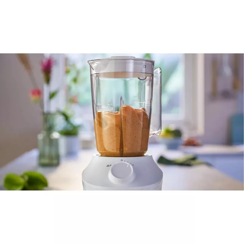 Tischmixer Philips HR2041/00 — 450 W, 1,9-L-Kunststoffbehälter, Edelstahlmesser, weiß