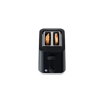 Toaster BRAUN HT1010BK — 2 Scheiben, 900 W, schwarz, Kunststoffgehäuse, Schlitz 132×35×119 mm