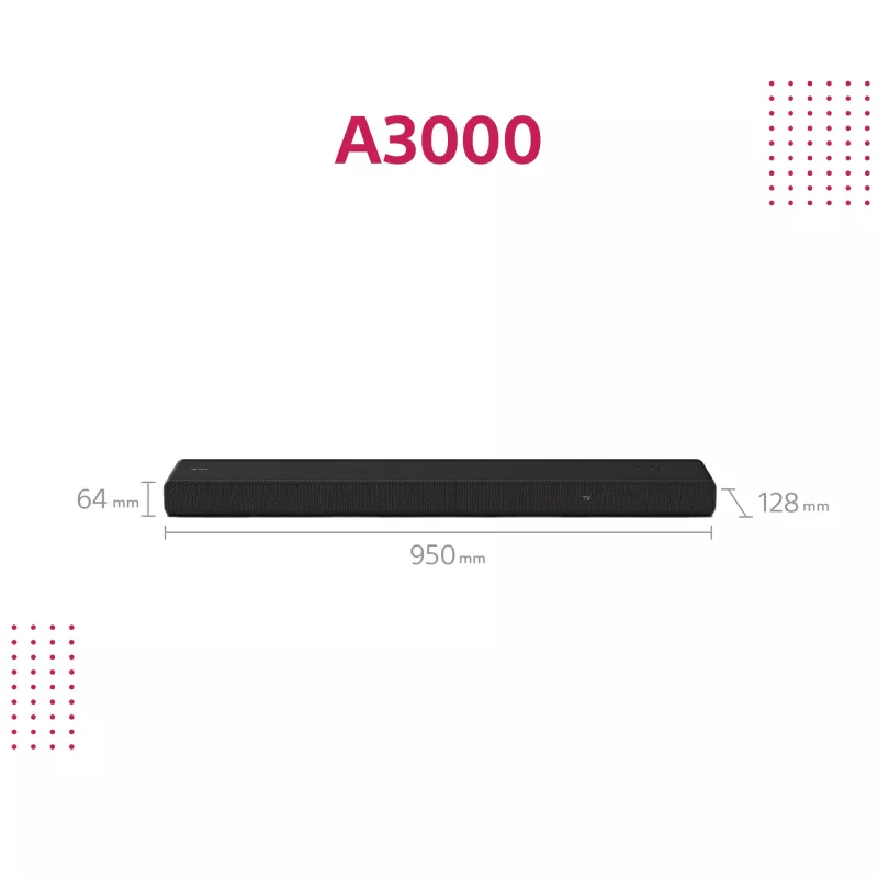 Soundbar Sony HT-A3000 Schwarz 3.1 Kanäle 250 W