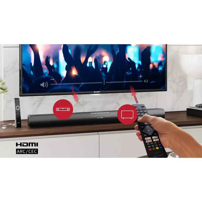 Sharp HT-SB100 Soundbar-Lautsprecher Schwarz 2.0 Kanäle 75 W