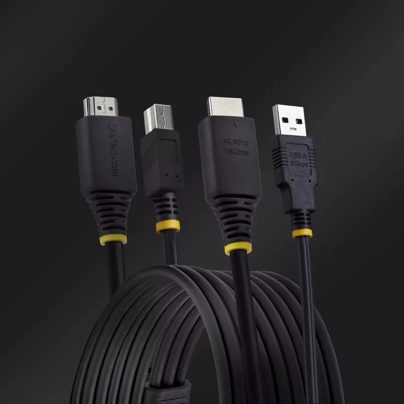 StarTech.com 1,8 m HDMI und USB 5 Gbit/s KVM-Kabel, 4K 60Hz, HDMI 2.0 und USB Kombokabel für KVM-Switches