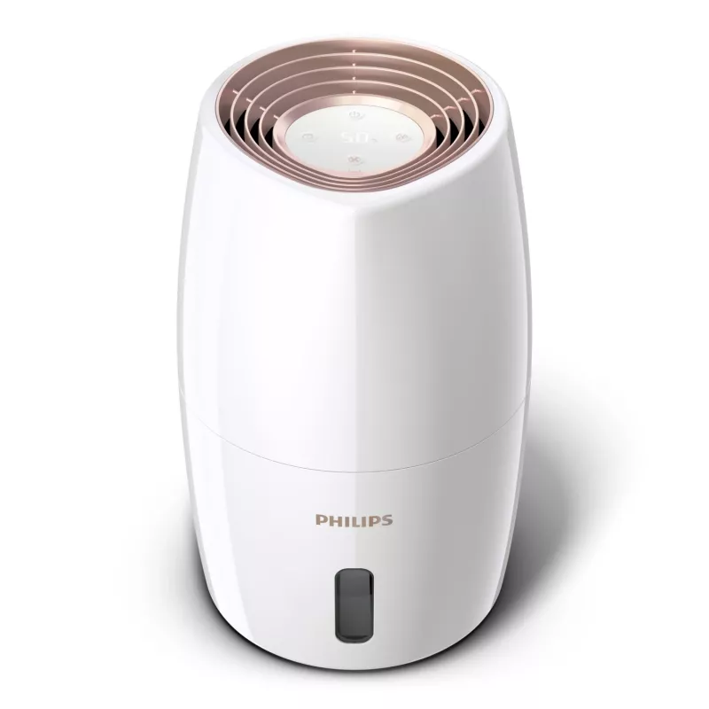 Luftbefeuchter Philips HU2716/10 – 2 L Tank, 17 W, 220–240 V, weiß/roségold, kompakt 220×220×350 mm