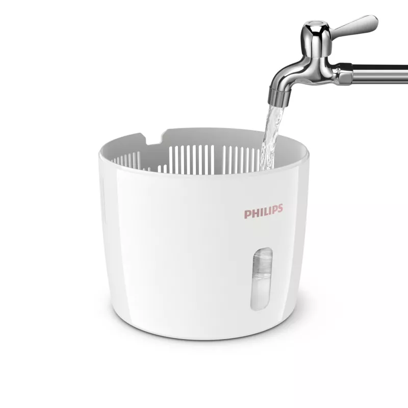 Luftbefeuchter Philips HU2716/10 – 2 L Tank, 17 W, 220–240 V, weiß/roségold, kompakt 220×220×350 mm