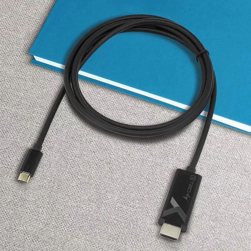 Techly Adapterkabel USB-C Stecker auf HDMI 2.0 4K Stecker 2 m Schwarz