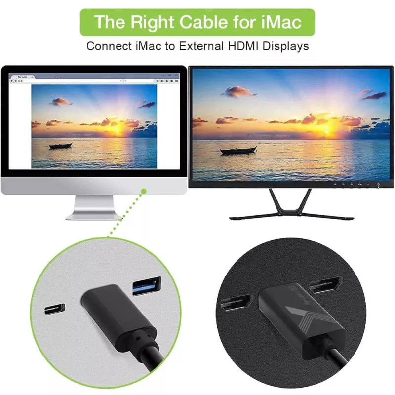 Techly Adapterkabel USB-C Stecker auf HDMI 2.0 4K Stecker 2 m Schwarz