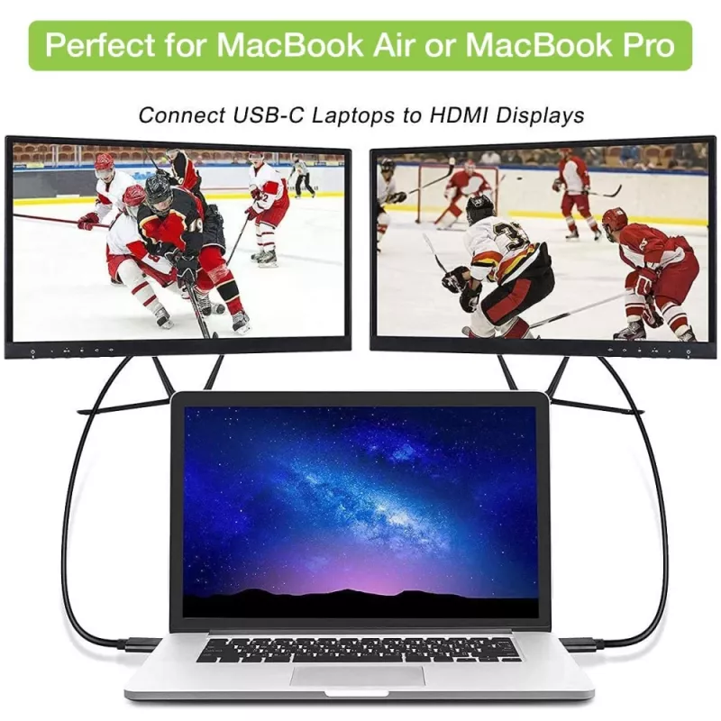 Techly Adapterkabel USB-C Stecker auf HDMI 2.0 4K Stecker 2 m Schwarz