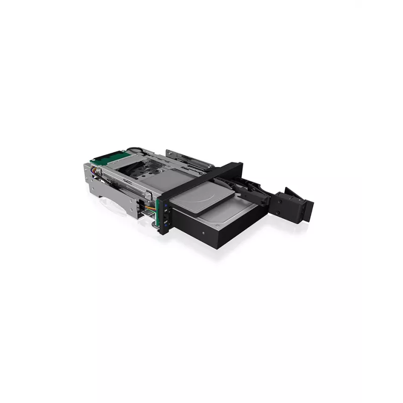 ICY BOX IB-173SSK 2-fach Wechselrahmen für 1x 2,5 und 1x 3,5 SATA/SAS Festplatten